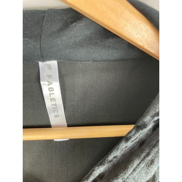 Fabletics Crushed Velour Zip Up Hoodie Black Size 2X - Picture 4 of 6